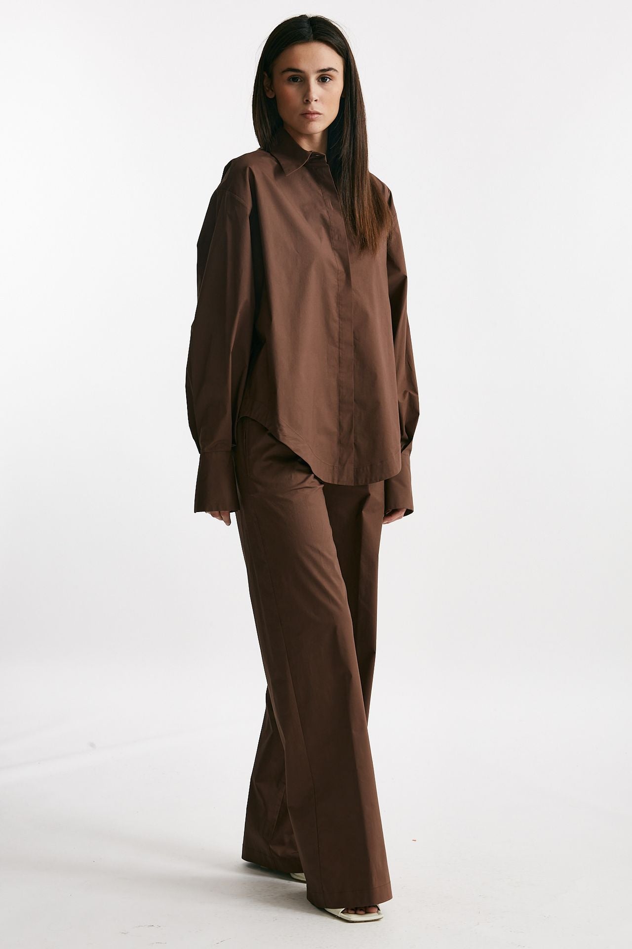 camicia over marrone cioccolato donna Federica tosi - 4