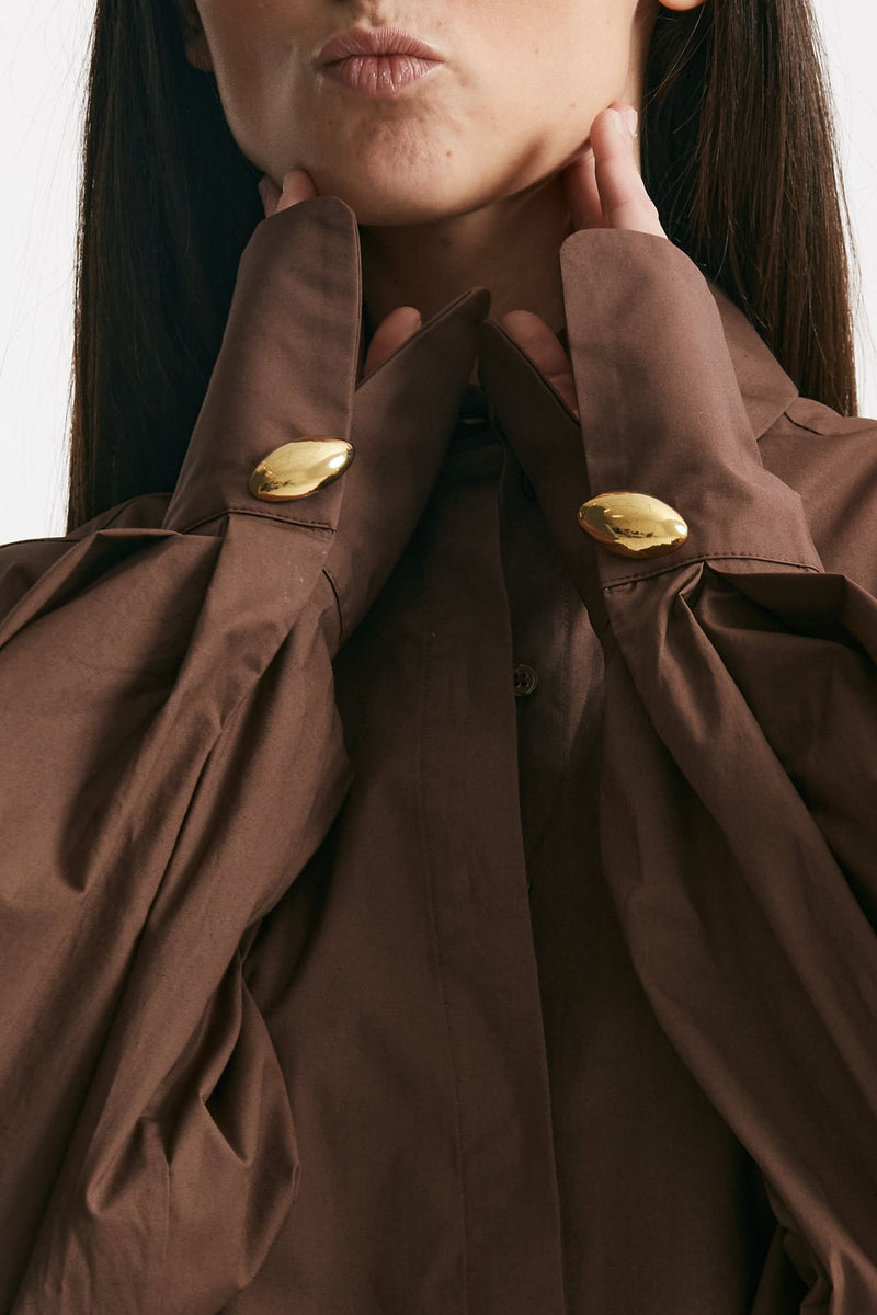 camicia over marrone cioccolato donna Federica tosi - 5