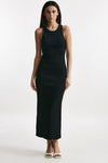 abito lungo nero lavorazione a costine donna Federica tosi - 1