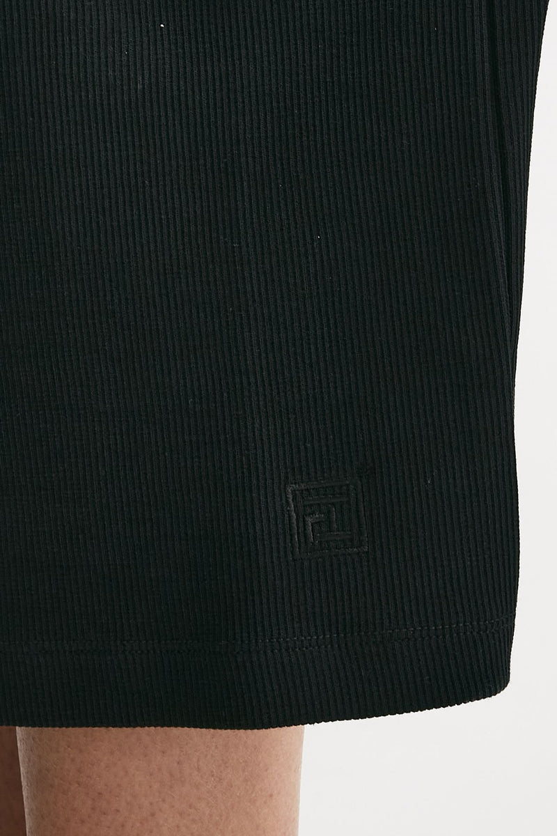 abito lungo nero lavorazione a costine donna Federica tosi - 5