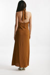 abito lungo misto seta ocra donna Federica tosi - 4