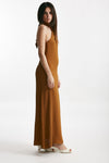 abito lungo misto seta ocra donna Federica tosi - 3