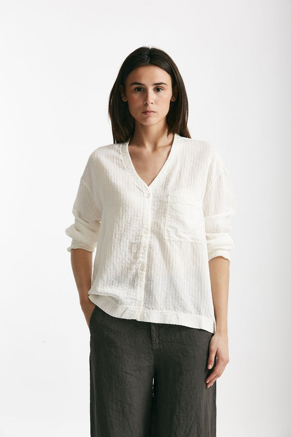 camicia in viscosa e lino panna donna Transit par such