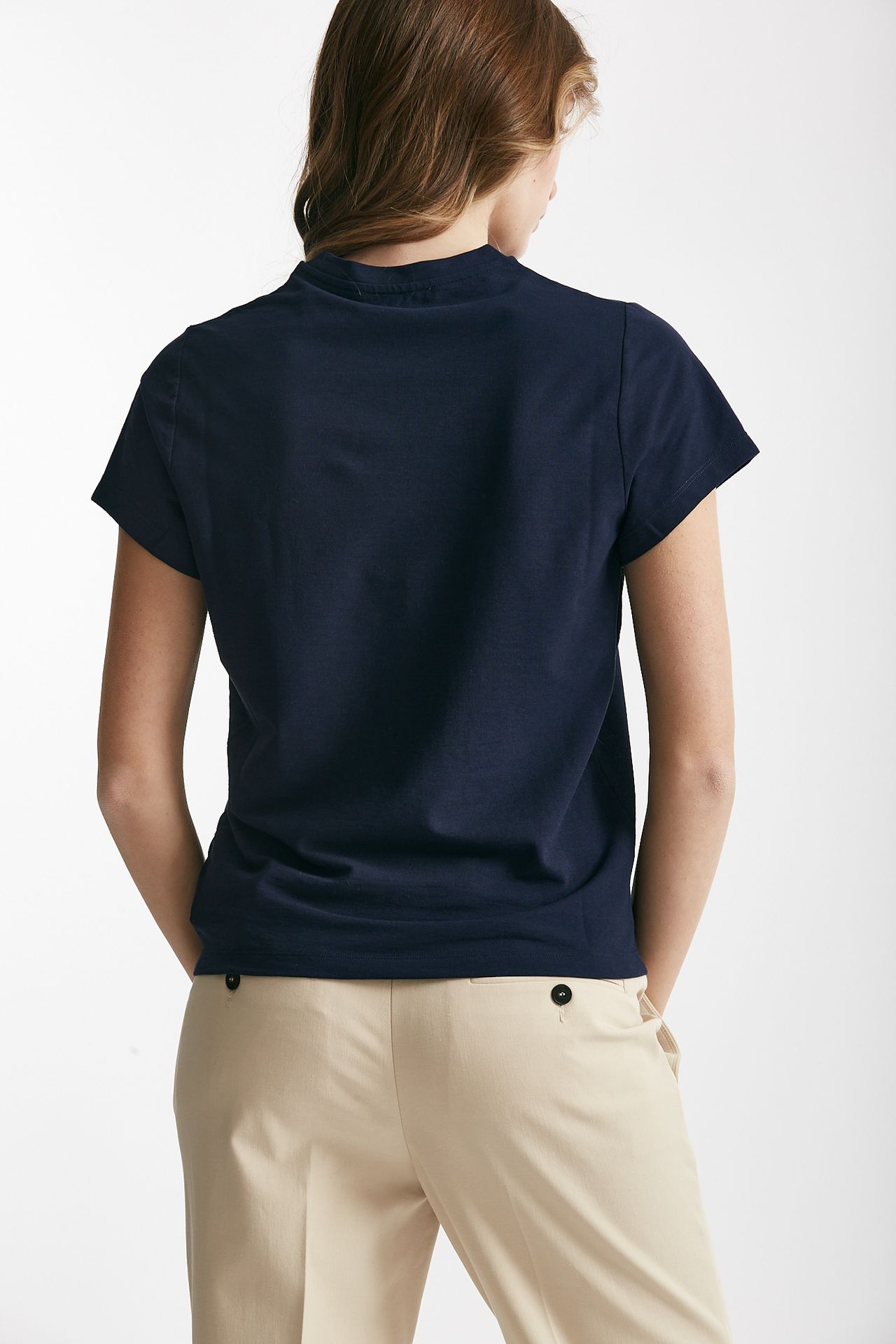 t-shirt basic ice-cotton blu aperto   donna Zanone - 3