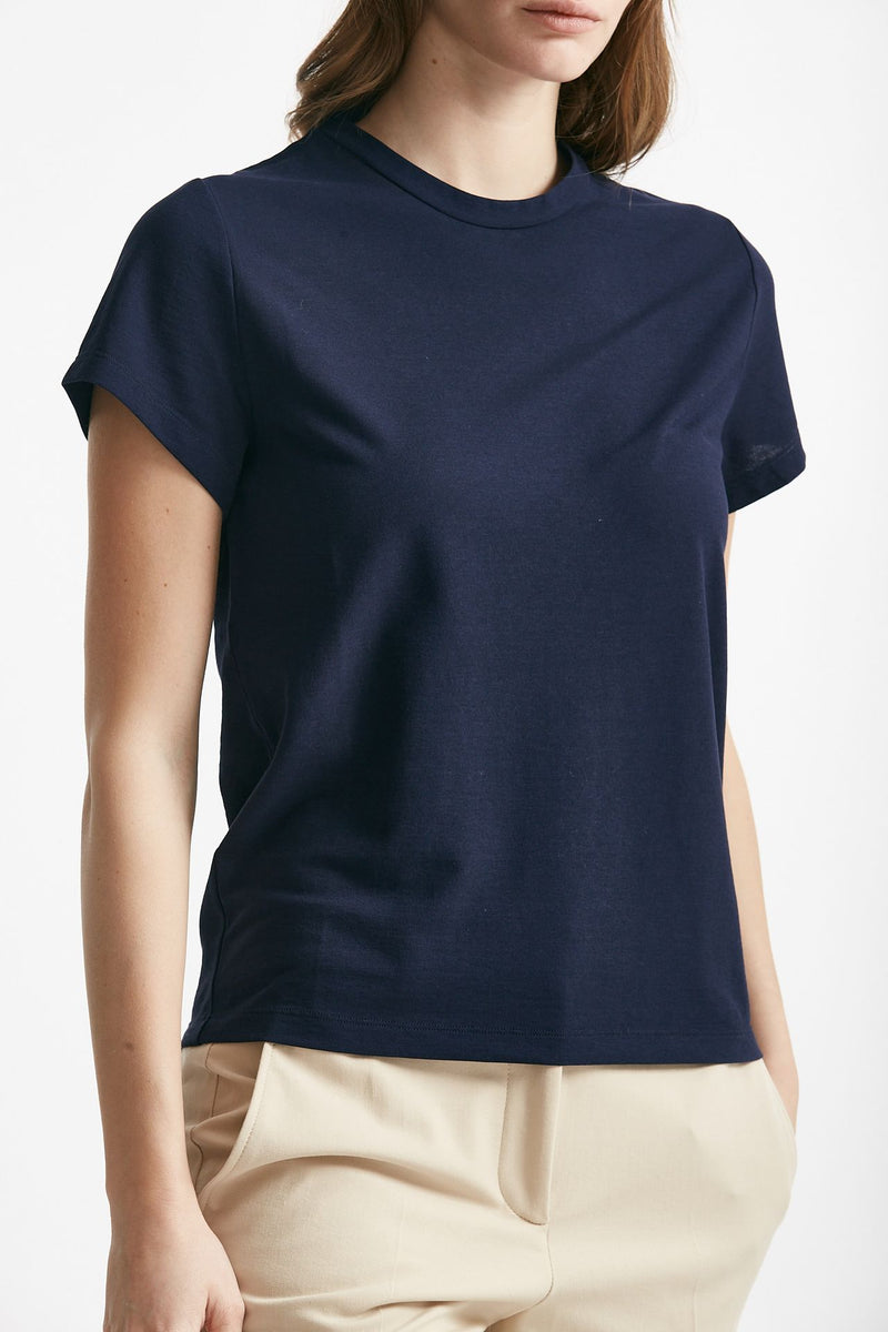t-shirt basic ice-cotton blu aperto   donna Zanone - 1