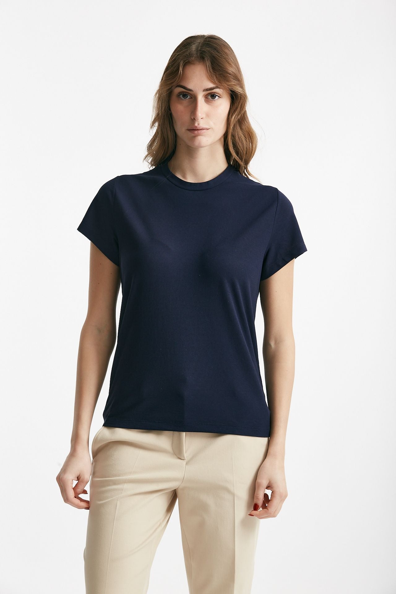 t-shirt basic ice-cotton blu aperto   donna Zanone - 4