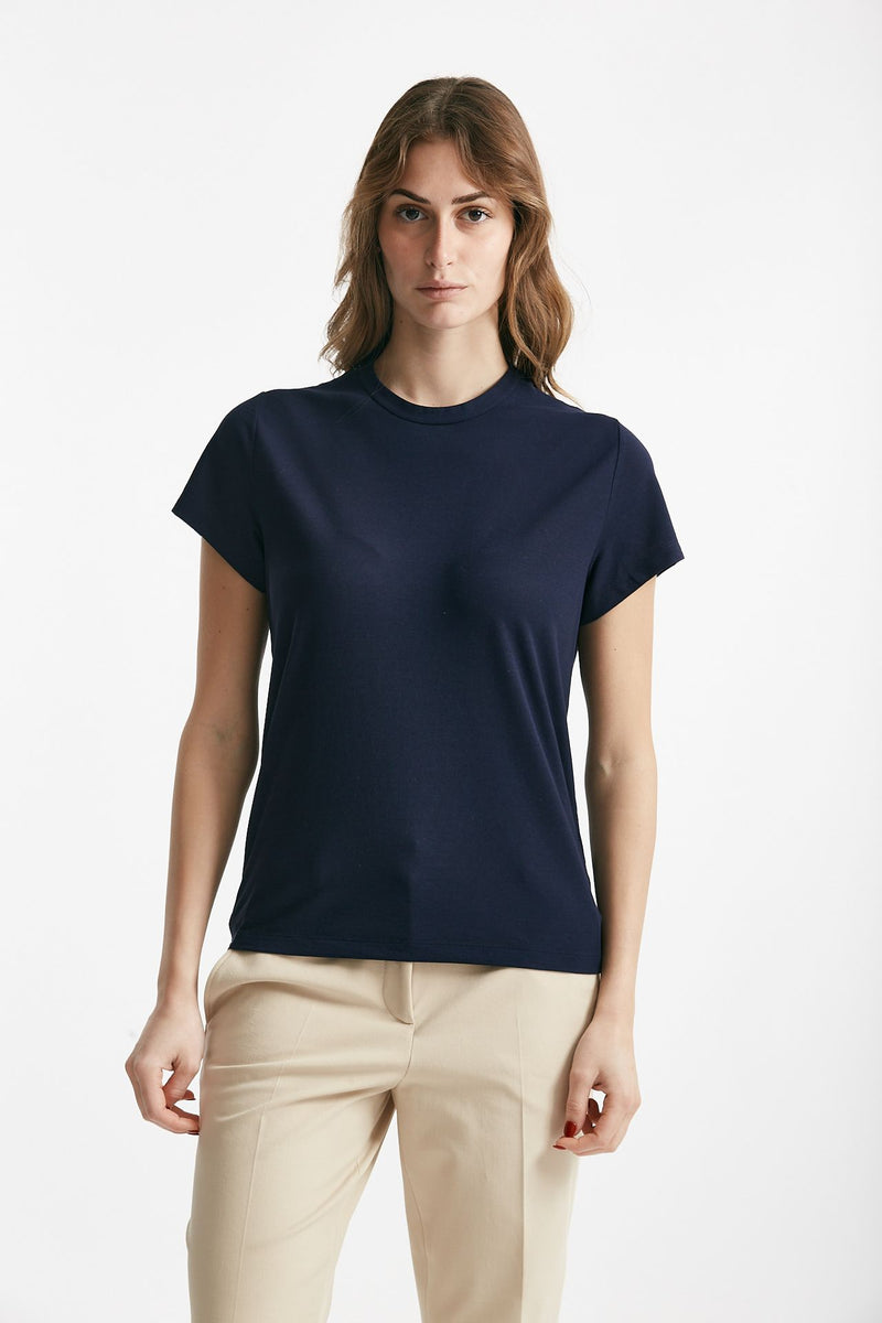 t-shirt basic ice-cotton blu aperto   donna Zanone - 4