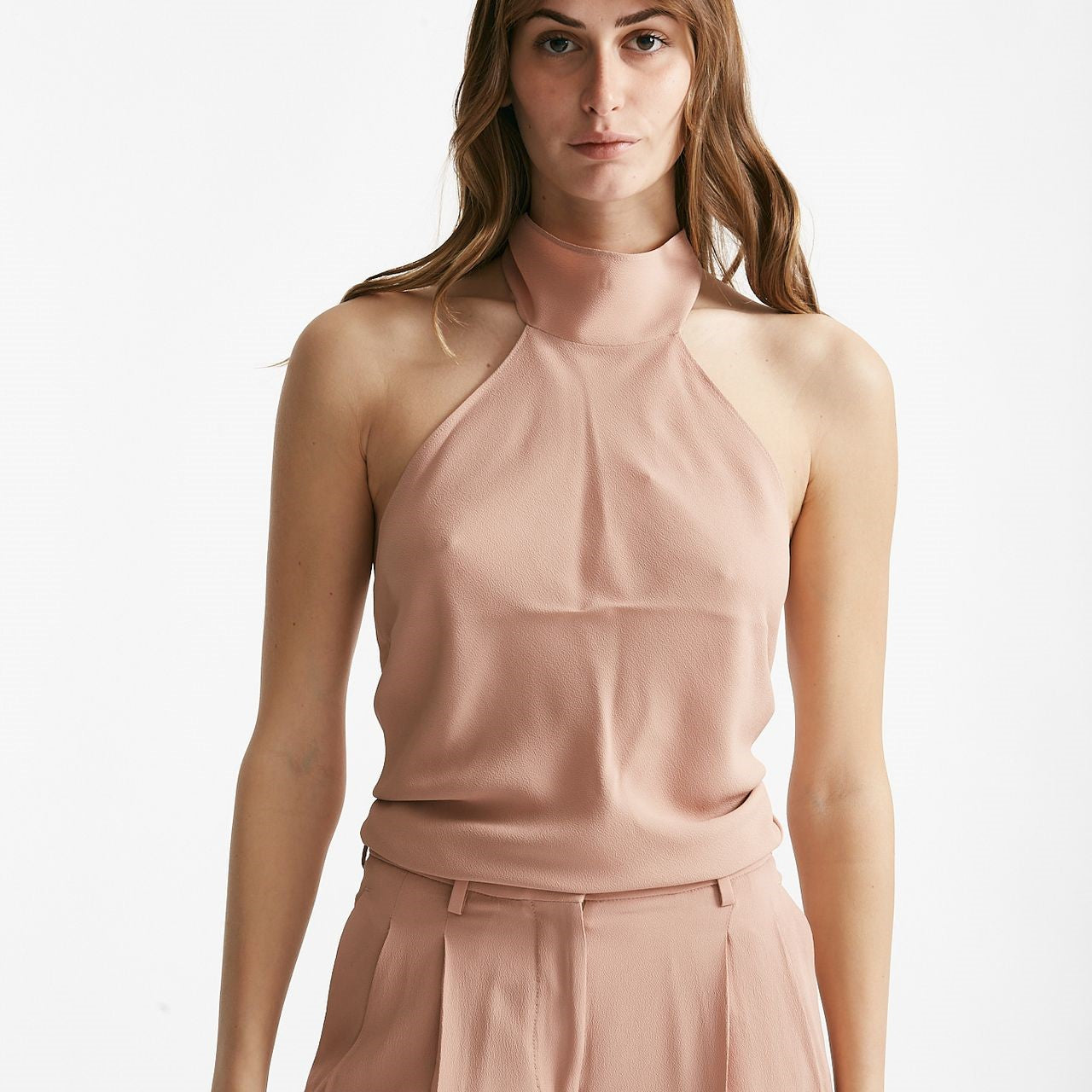 top in misto seta rosa cipria donna Zanone - 6