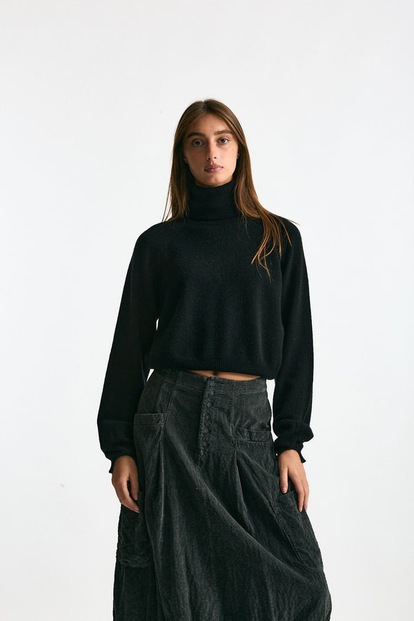 Maglia dolcevita nero donna Trentatreundici