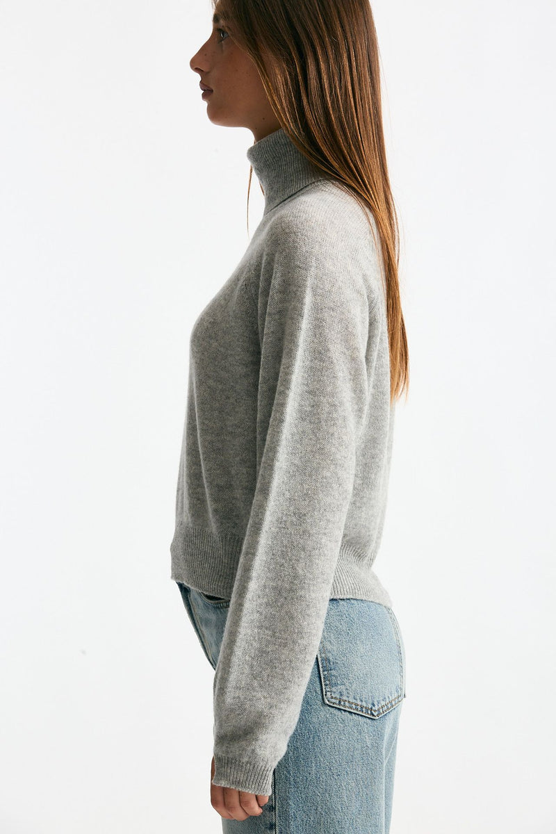 Maglia dolcevita grigio melange donna Trentatreundici - 3