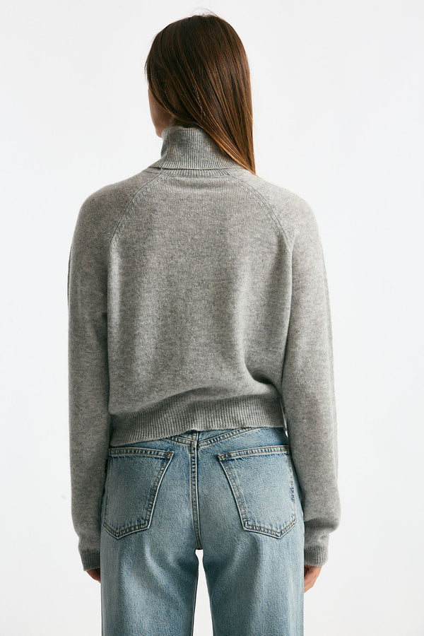 Maglia dolcevita grigio melange donna Trentatreundici