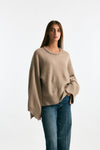 Maglia over in cashmere tortora chiaro donna Trentatreundici - 1