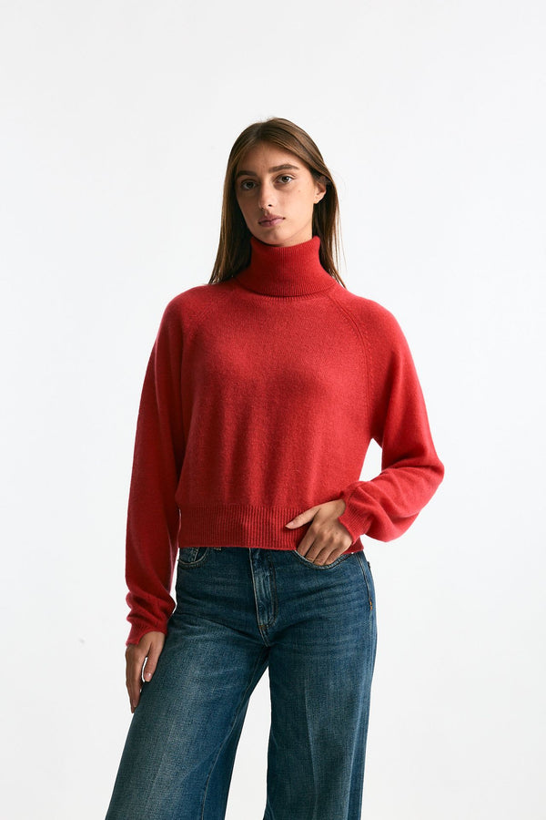 Maglia dolcevita fragola donna Trentatreundici