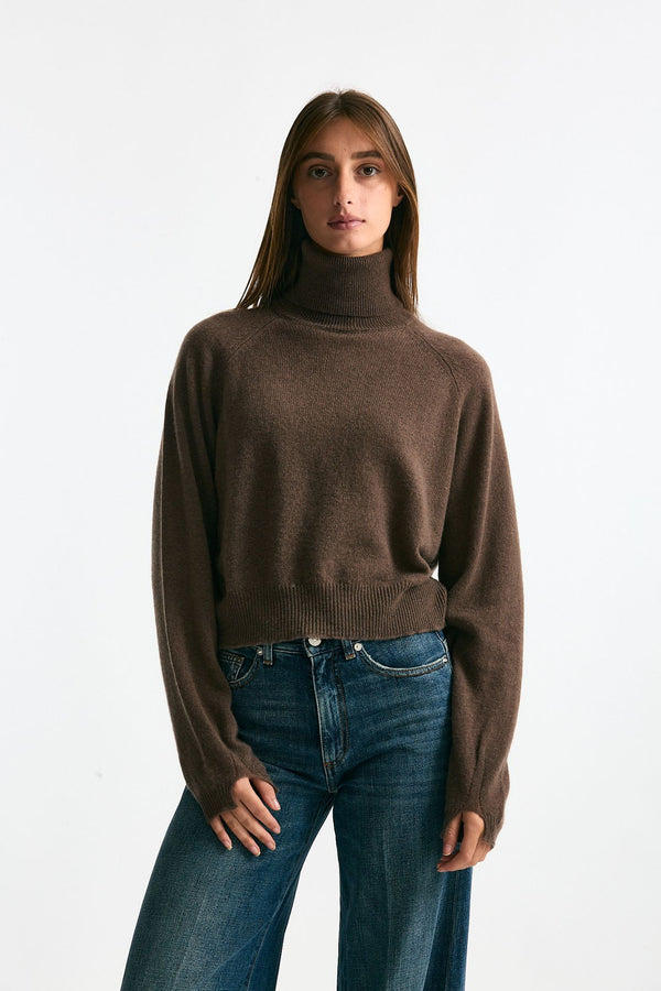 Maglia dolcevita grigio tortora donna Trentatreundici