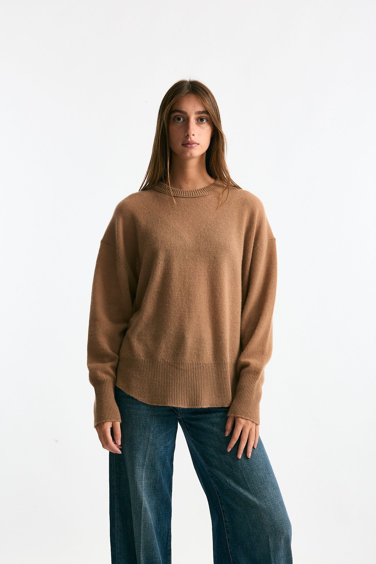 Maglia over in cashmere cammello donna Trentatreundici - 1