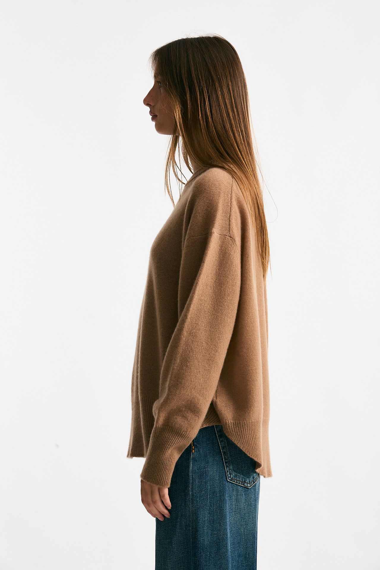 Maglia over in cashmere cammello donna Trentatreundici - 2