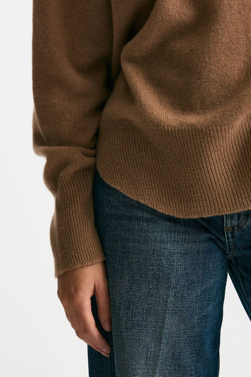 Maglia over in cashmere cammello donna Trentatreundici - 6