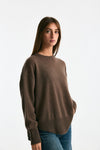 Maglia over in cashmere tortora scuro donna Trentatreundici - 4