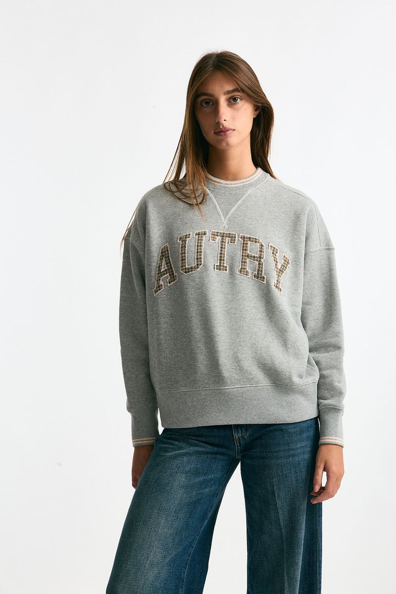 Felpa over grigio dettagli rosa donna Autry - 1