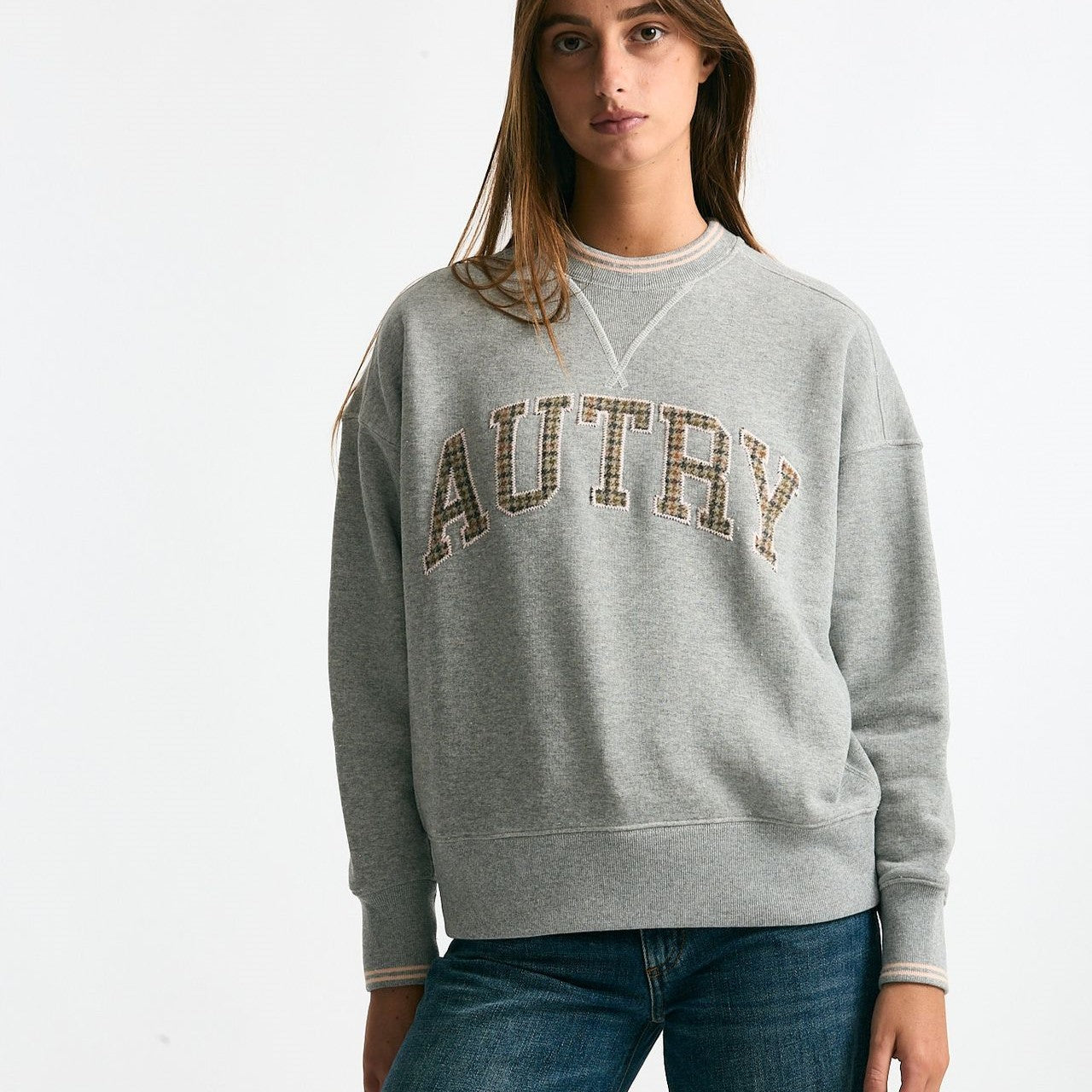 Felpa over grigio dettagli rosa donna Autry - 6