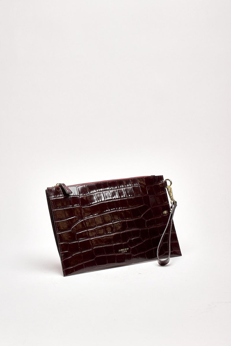 Busta semirigida CROCO in pelle bordeaux donna Avenue 67 - 2