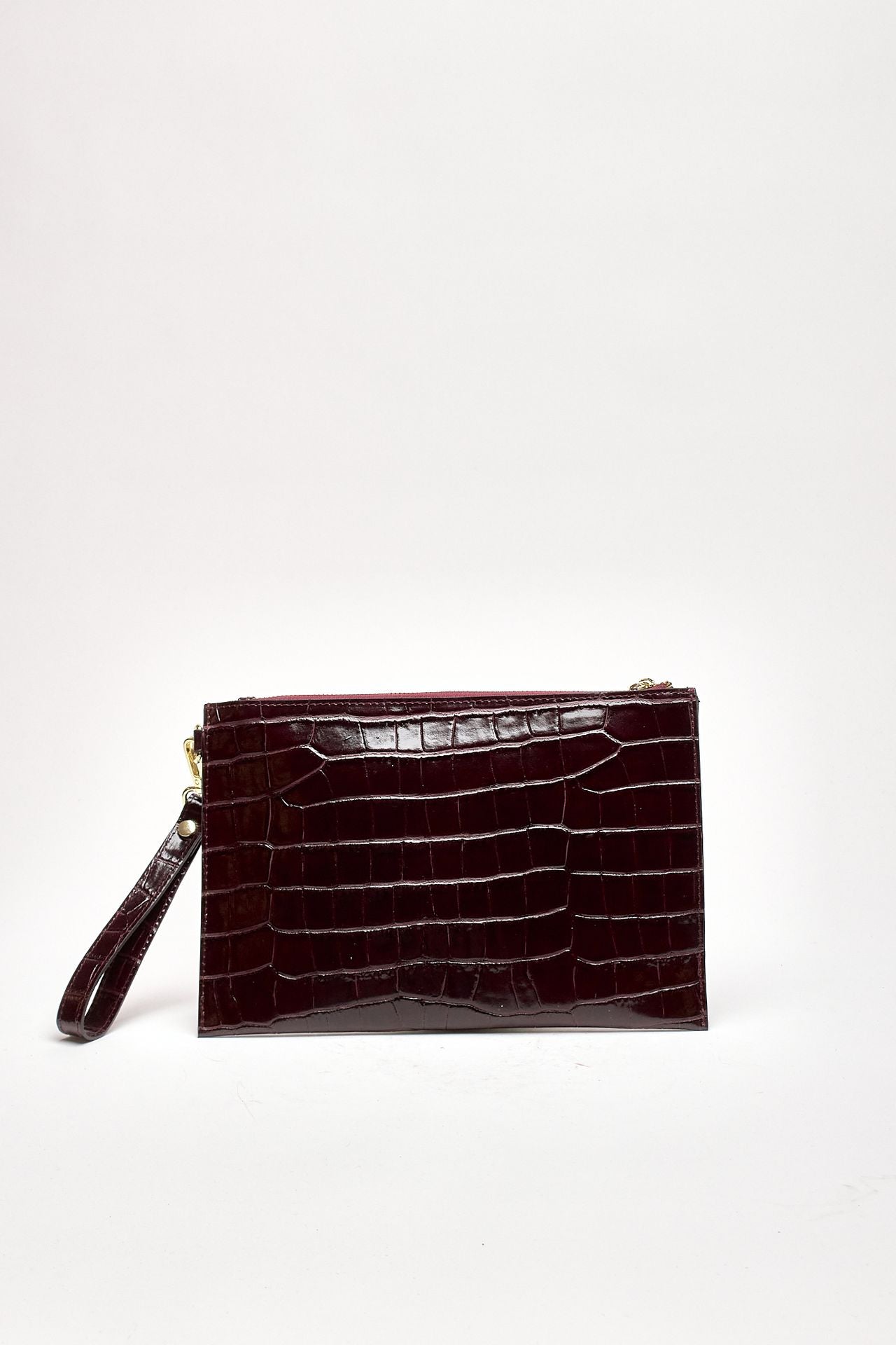 Busta semirigida CROCO in pelle bordeaux donna Avenue 67 - 3