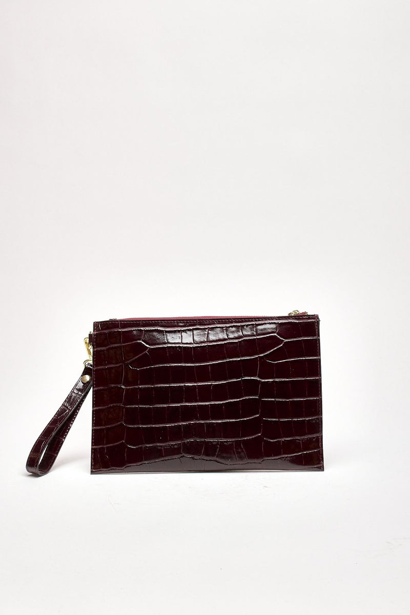 Busta semirigida CROCO in pelle bordeaux donna Avenue 67 - 3