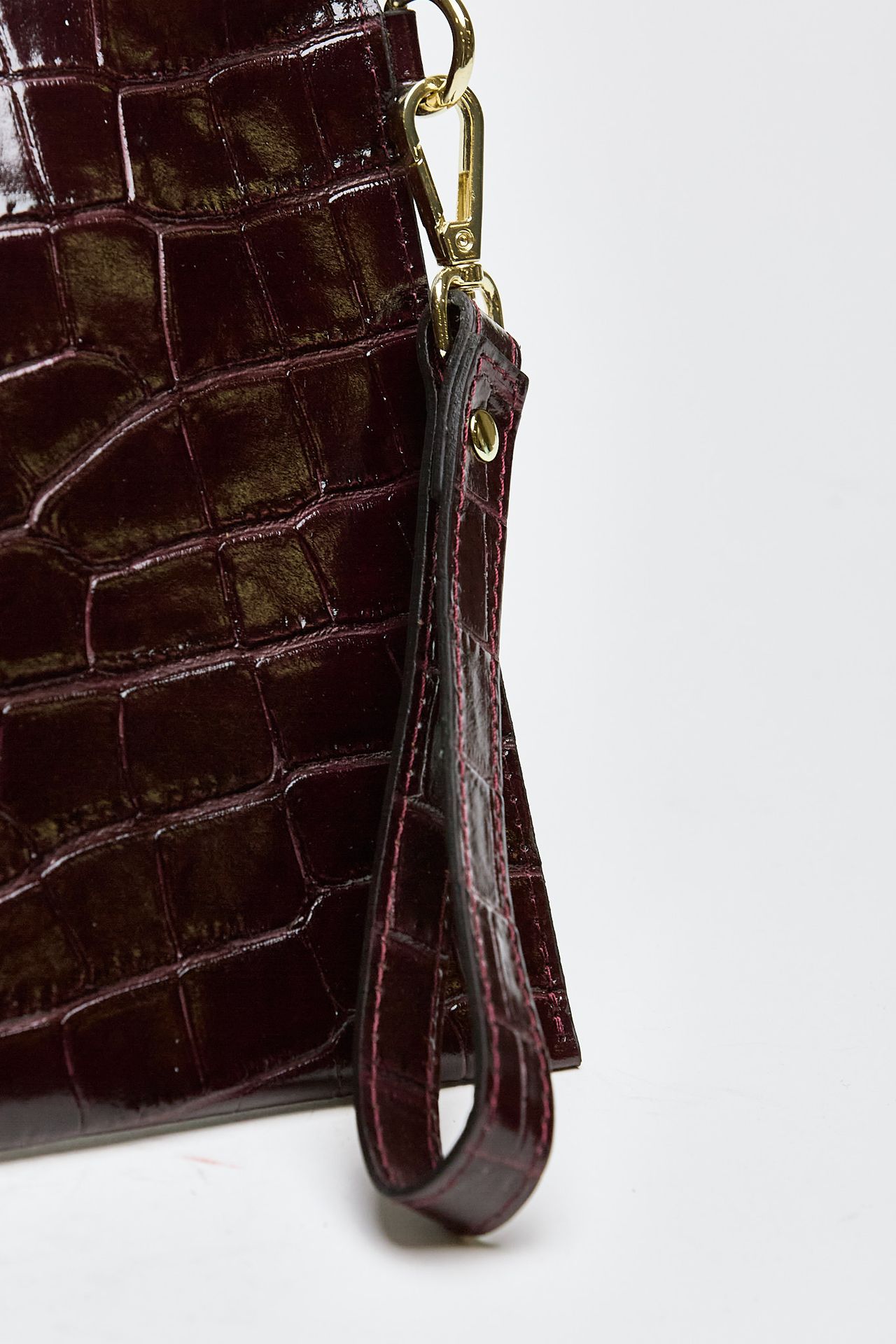 Busta semirigida CROCO in pelle bordeaux donna Avenue 67 - 5