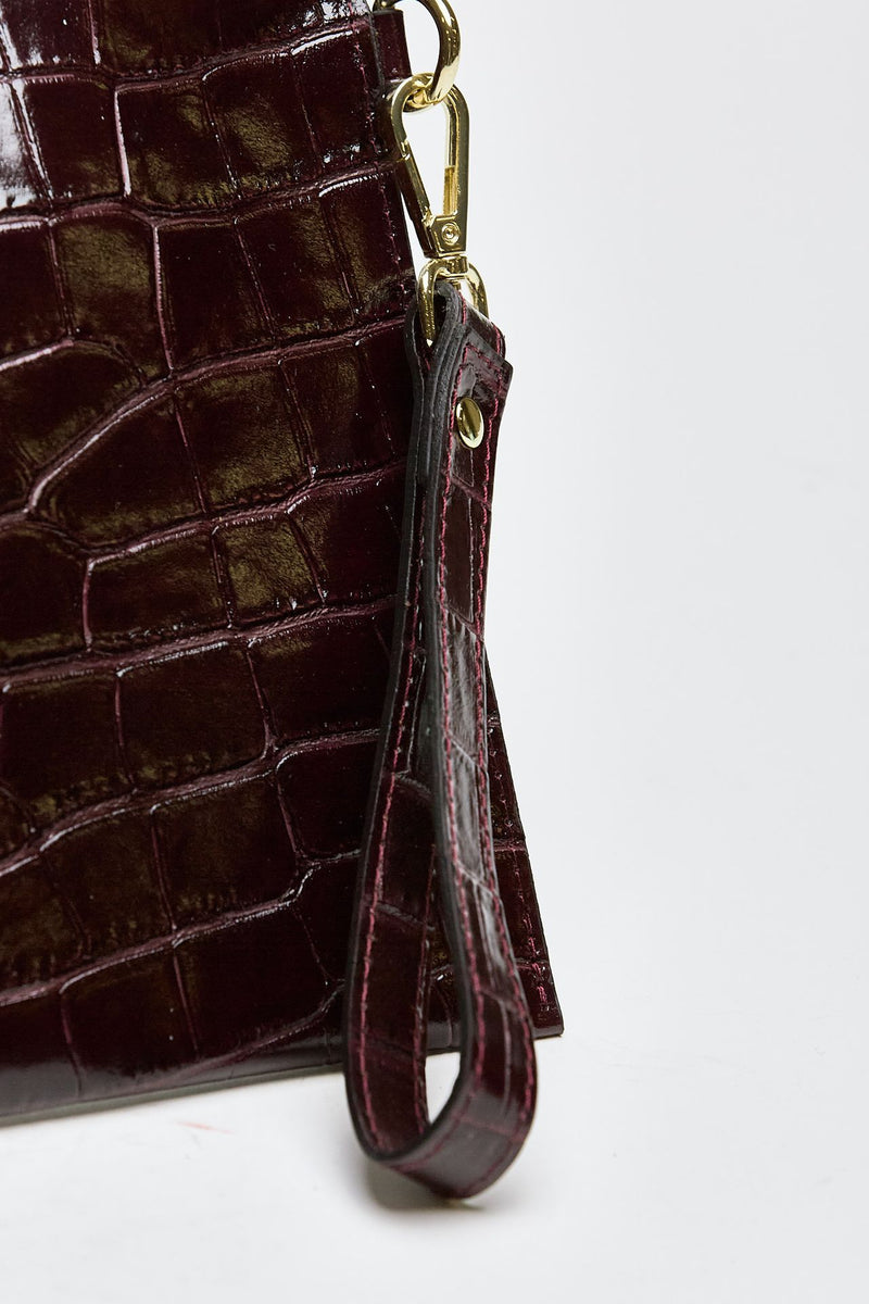 Busta semirigida CROCO in pelle bordeaux donna Avenue 67 - 5