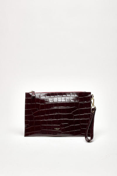 Busta semirigida CROCO in pelle bordeaux donna Avenue 67