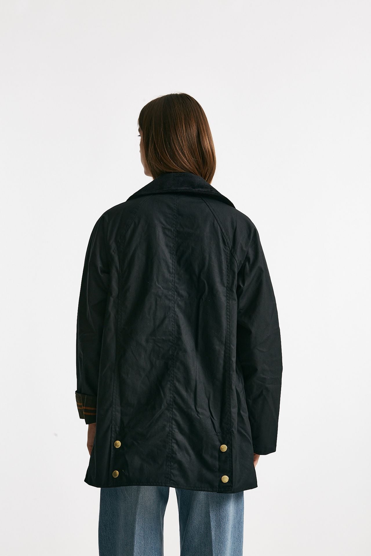 giubbino in cotone cerato beadnell modern wax nero donna Barbour - 3