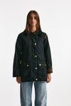 giubbino in cotone cerato beadnell modern wax nero donna Barbour - 4