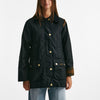 giubbino in cotone cerato beadnell modern wax nero donna Barbour - 9