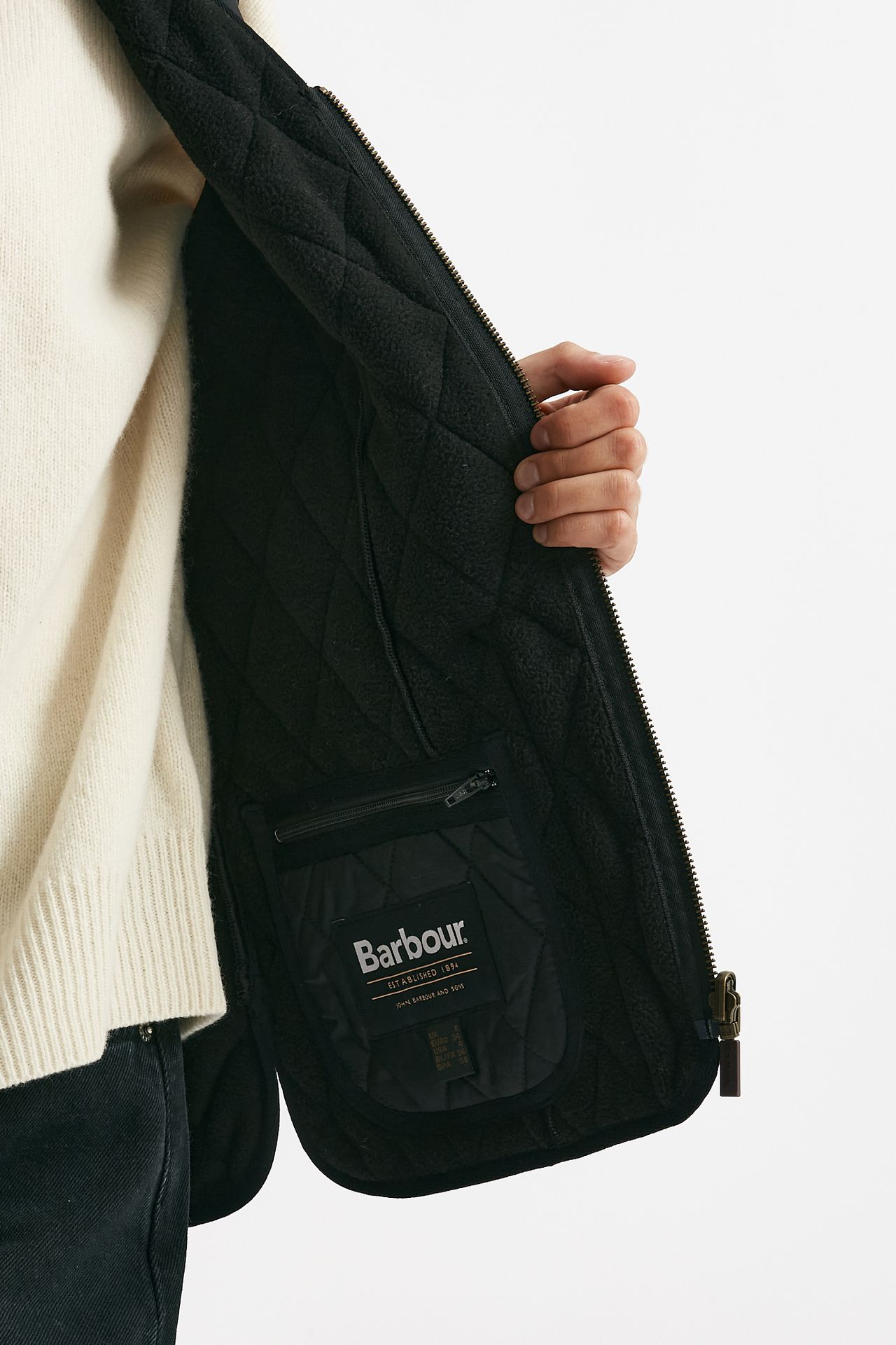 gilet trapuntato flece betty nero donna Barbour - 6