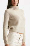 Maglia dolcevita slim in cachemire beige donna Be you - 2