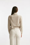 Maglia dolcevita slim in cachemire beige donna Be you - 5