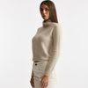 Maglia dolcevita slim in cachemire beige donna Be you - 3