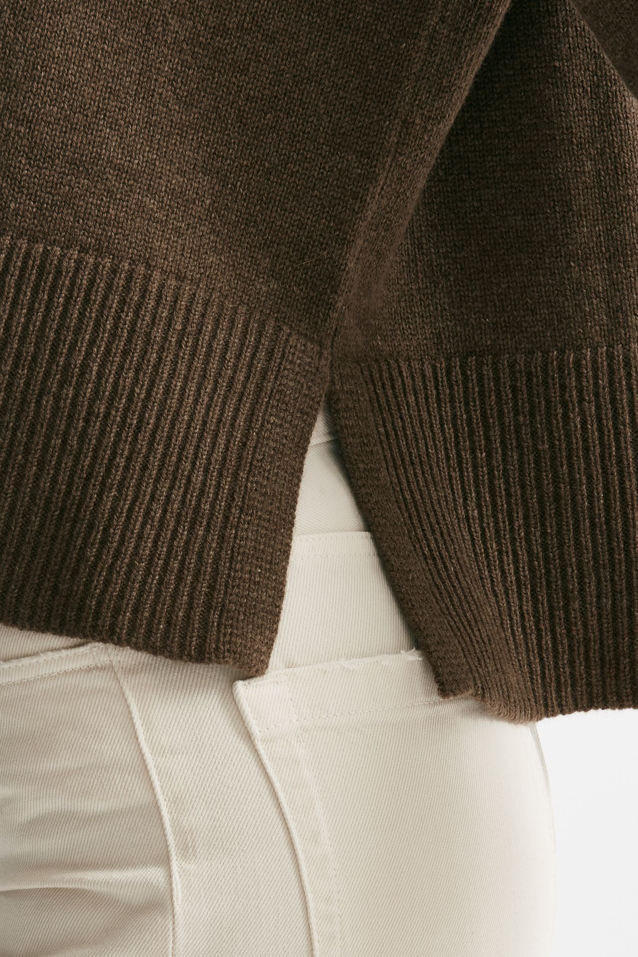 Maglia over girocollo in cachemire tortora donna Be you - 4