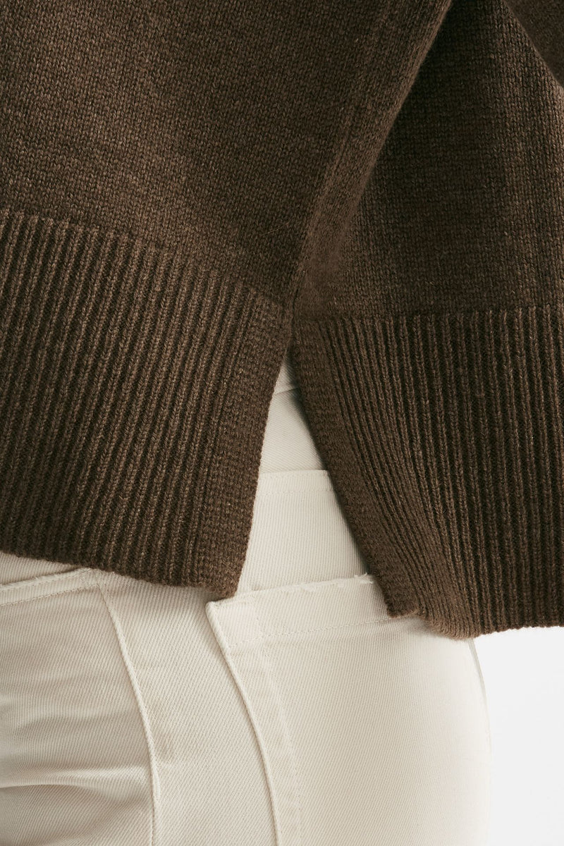 Maglia over girocollo in cachemire tortora donna Be you - 4