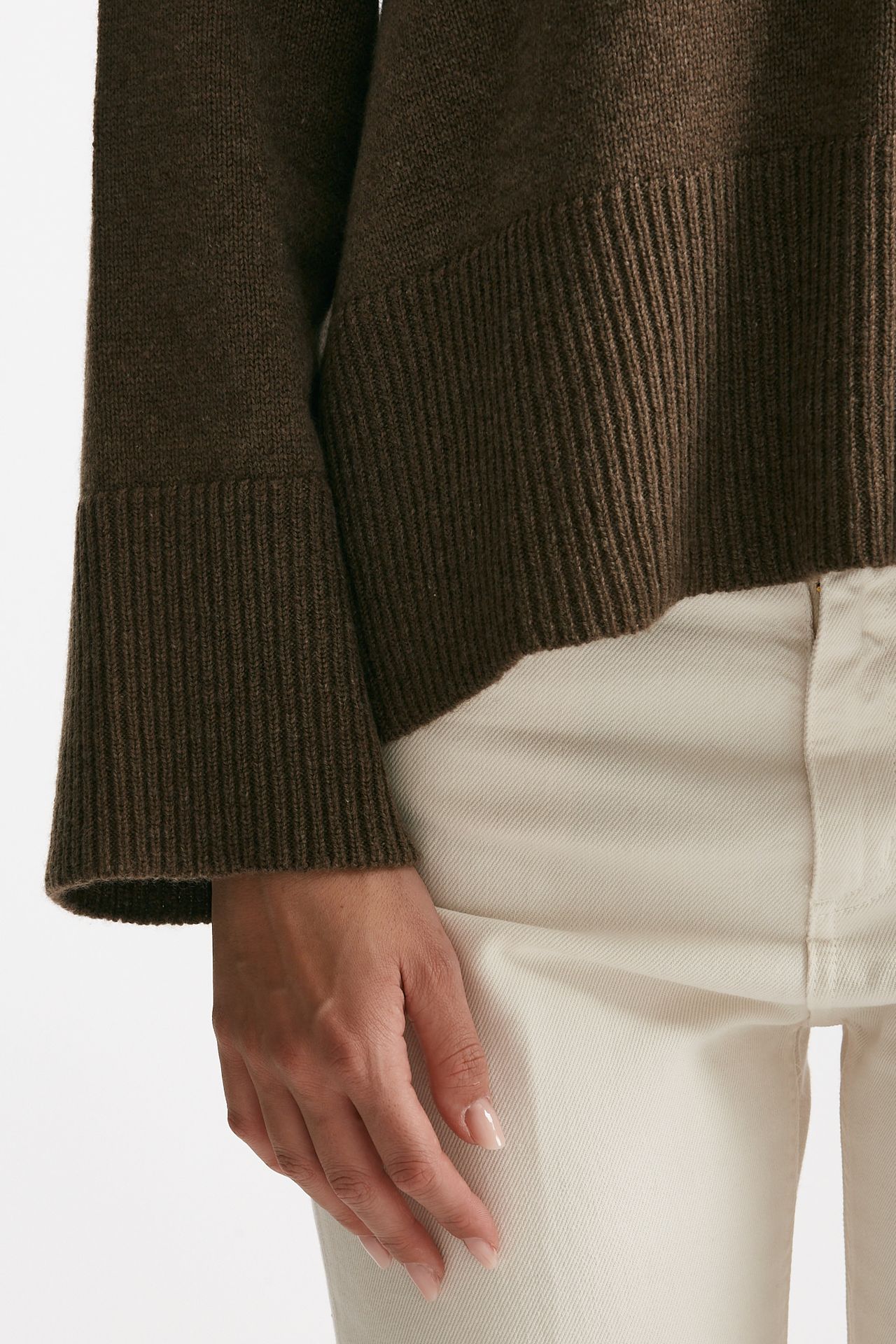 Maglia over girocollo in cachemire tortora donna Be you - 5