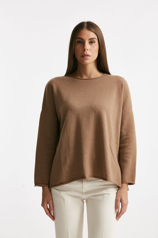 Maglia ampia in cachemire cammello donna Be you