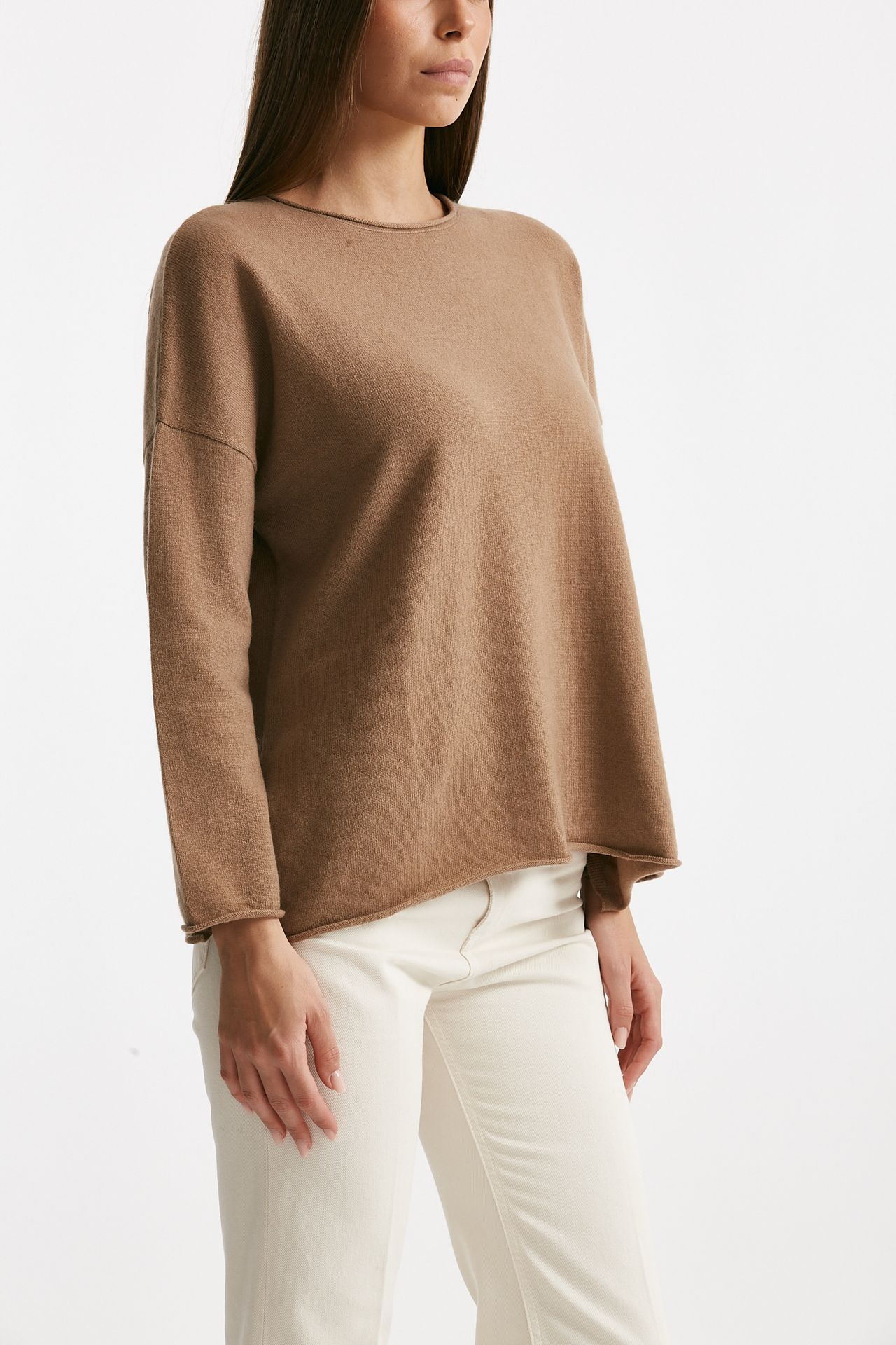 Maglia ampia in cachemire cammello donna Be you - 2