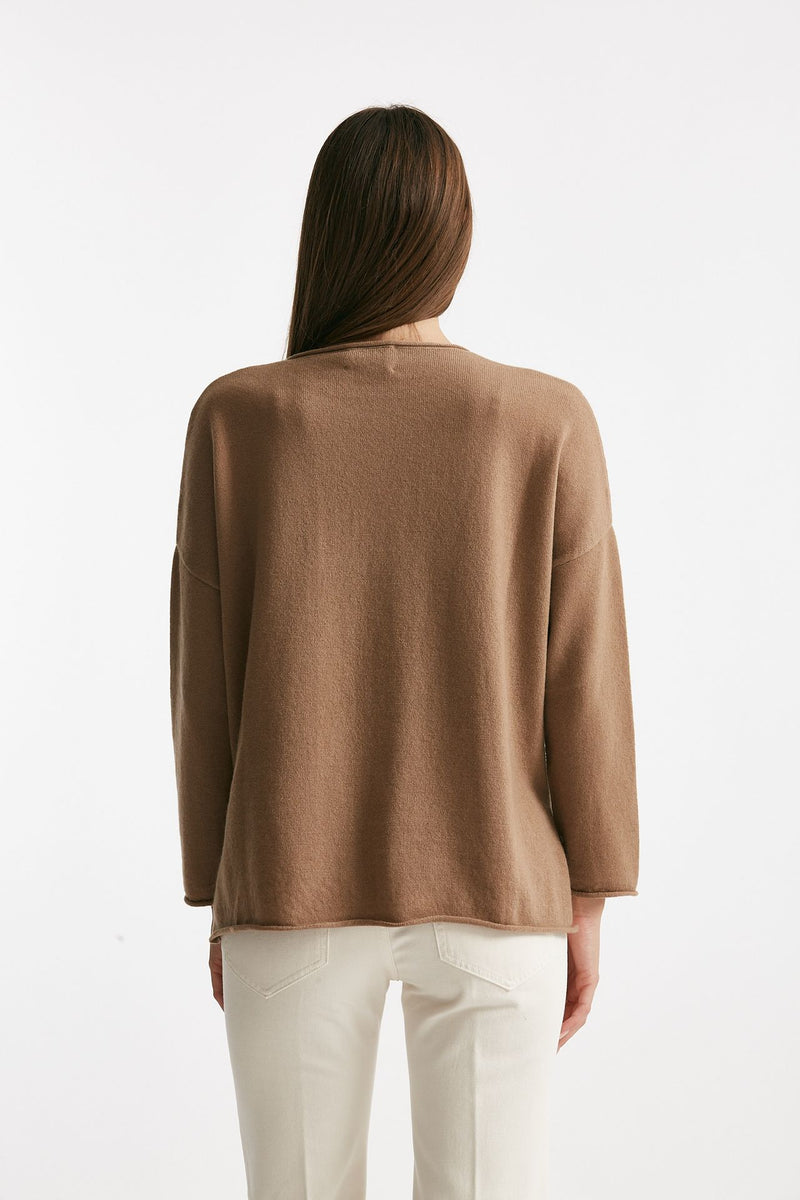 Maglia ampia in cachemire cammello donna Be you - 3