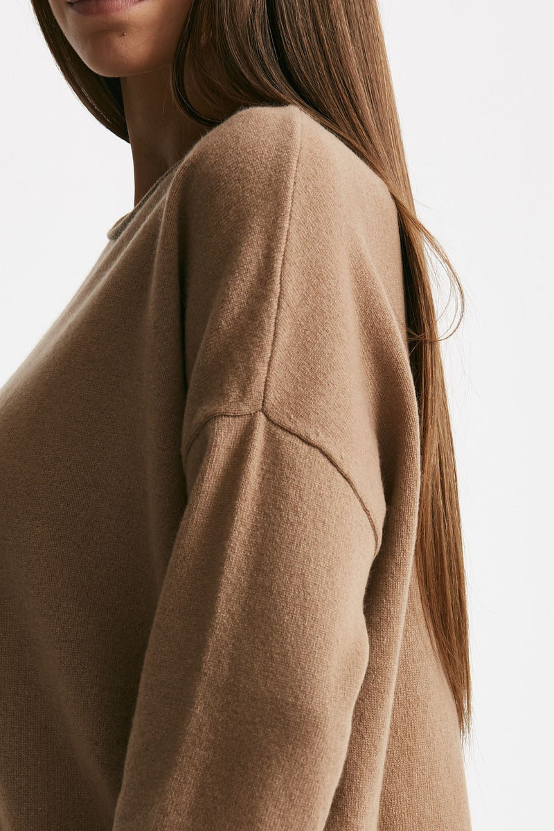 Maglia ampia in cachemire cammello donna Be you - 5
