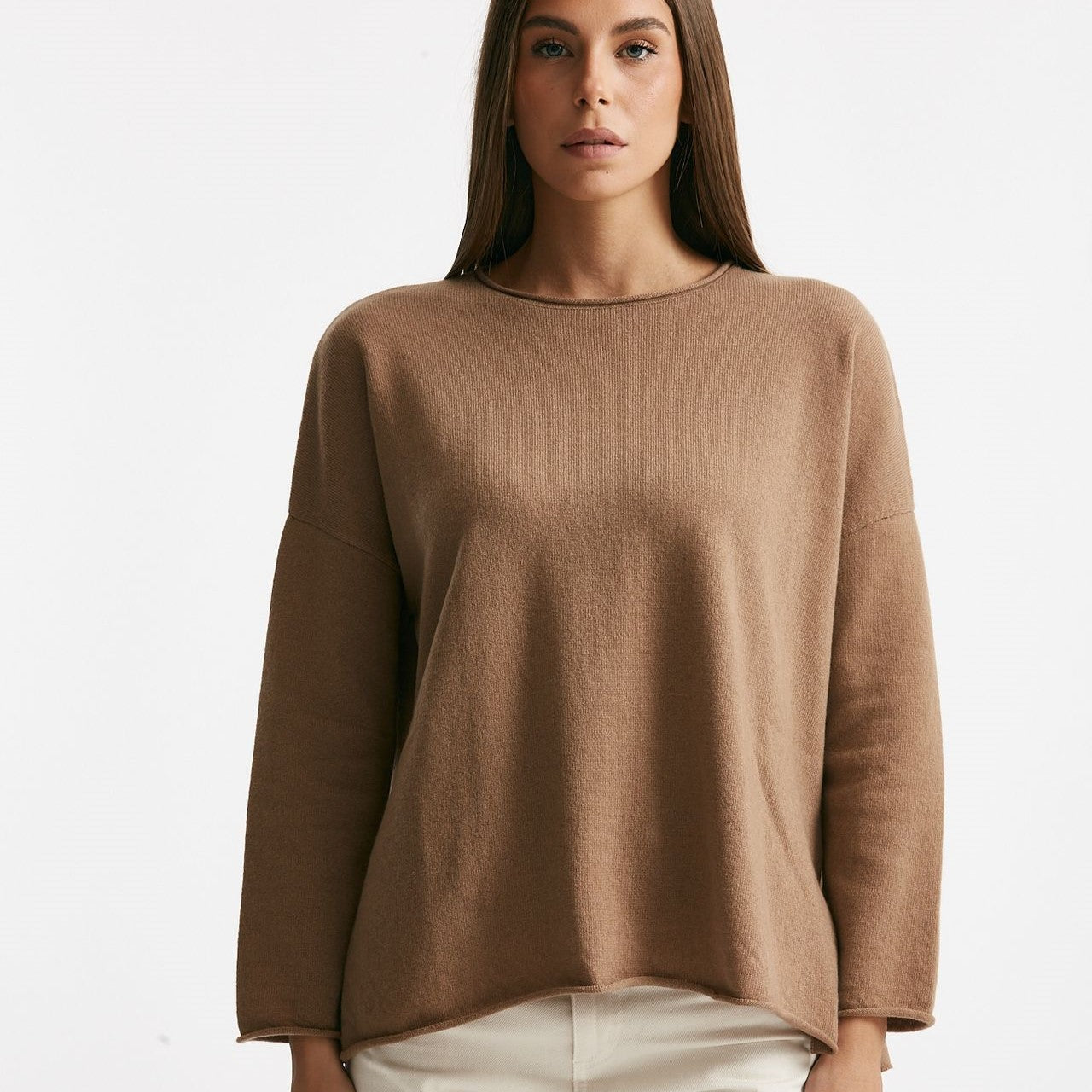 Maglia ampia in cachemire cammello donna Be you - 7