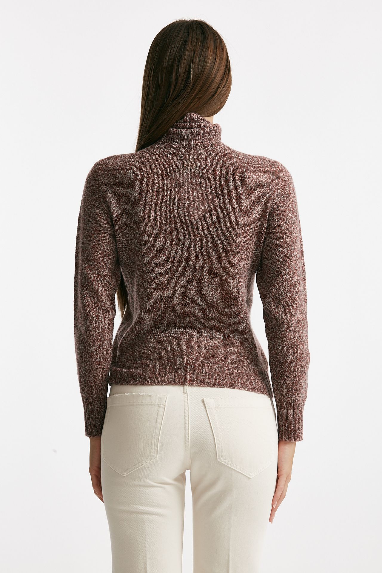 Maglia slim mouliné in cachemire donna Be you - 4