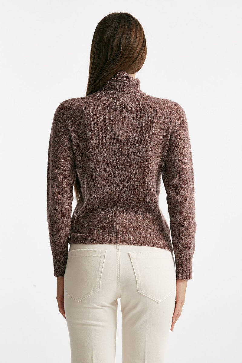 Maglia slim mouliné in cachemire donna Be you - 4