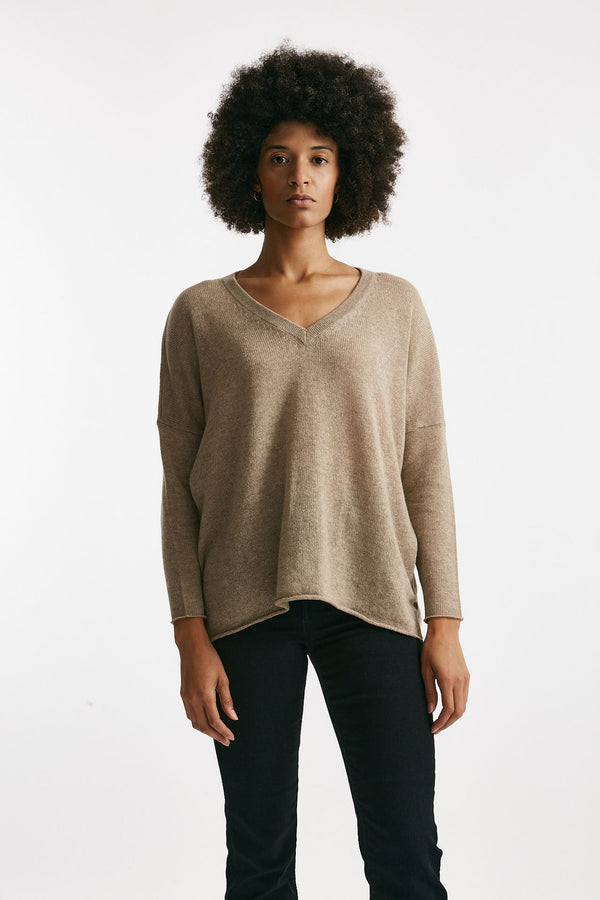 Maglia ampia in cachemire cammello donna Be you