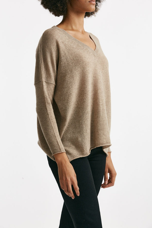 Maglia ampia in cachemire cammello donna Be you