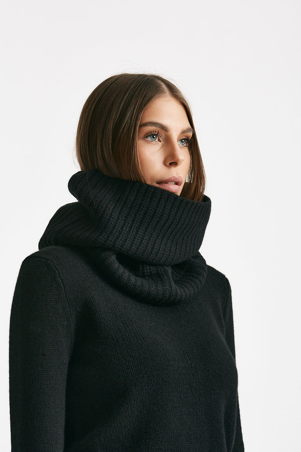 Collo a coste in cachemire nero donna Be you